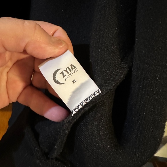 ZYIA Black Fleece Jacket with Leopard Print Accent - Picture 6 of 6